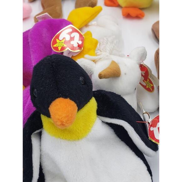 Ty Beanie Baby Lot 11 Patti Claude Quackers Teddy Waddle Erin Seaweed - Picture 12 of 15